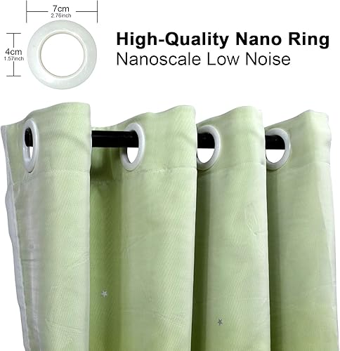 Miniatura 7 de Abreeze - Cortinas blackout con estrellas, de doble capa, con velo blanco y ojales superiores, para combinar, ideal para sala, y dormitorio, 1 panel