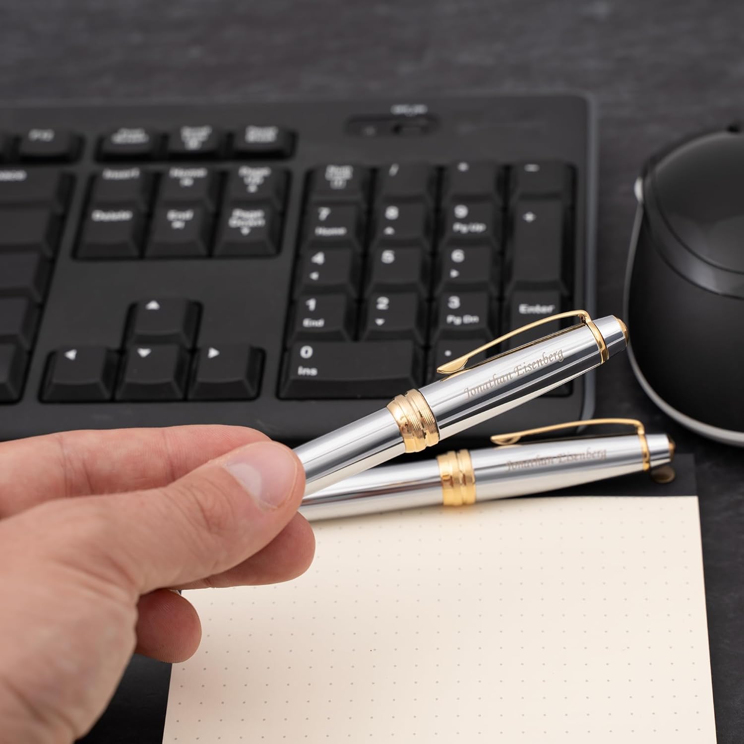 Cross Pen Set | Personalized Cross Bailey Medalist Capped Rollerball & Twist Ballpoint Pen Set. Custom Executive Business Gift or Graduation Present.