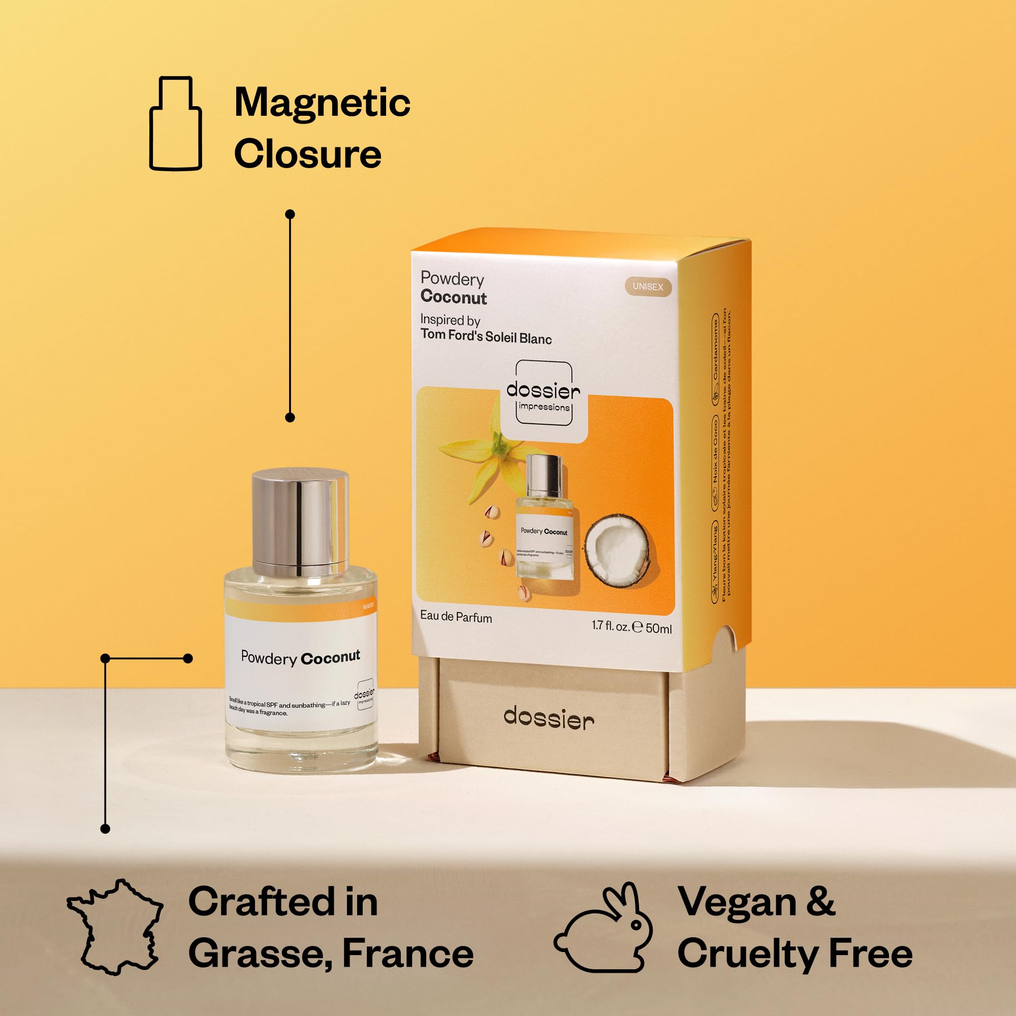 Amazon.com : Dossier - Powdery Coconut - Eau de Parfum - Inspired
