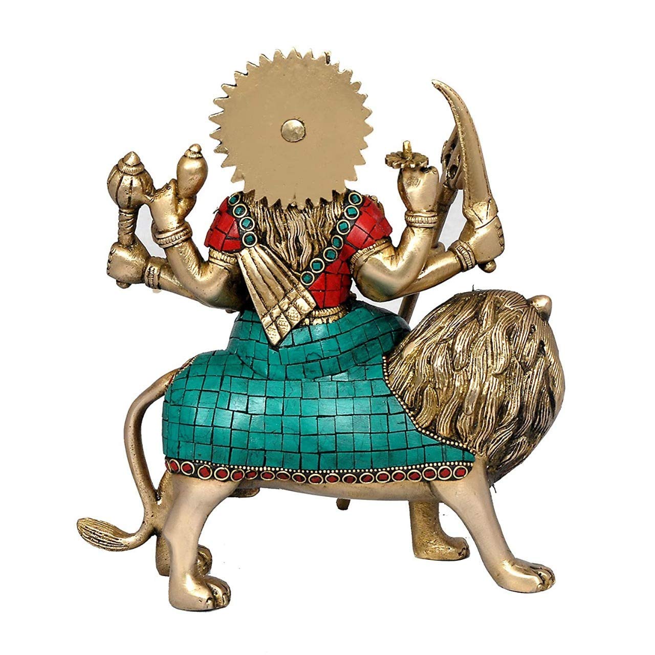 AONA Brass Durga Idol for Temple and Home Puja, Auspicious Gift and Collectible Statue, Ideal for Spiritual Decor, Diwali, Navratri, and Festive Gifting | Weight : 3.5 KG 2