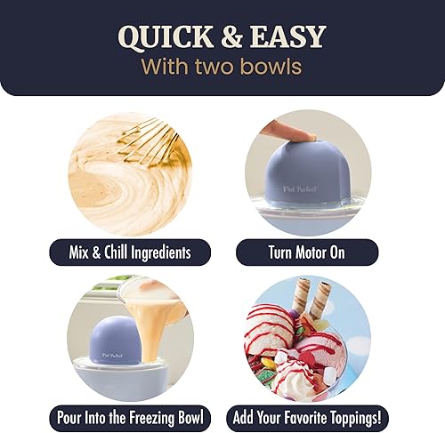 Miniatura 3 de Americana by Elite Pint Perfect EIM1205DB - Máquina para hacer helados, capacidad de 2 x 1 pinta, tazas de doble congelación, yogur congelado,