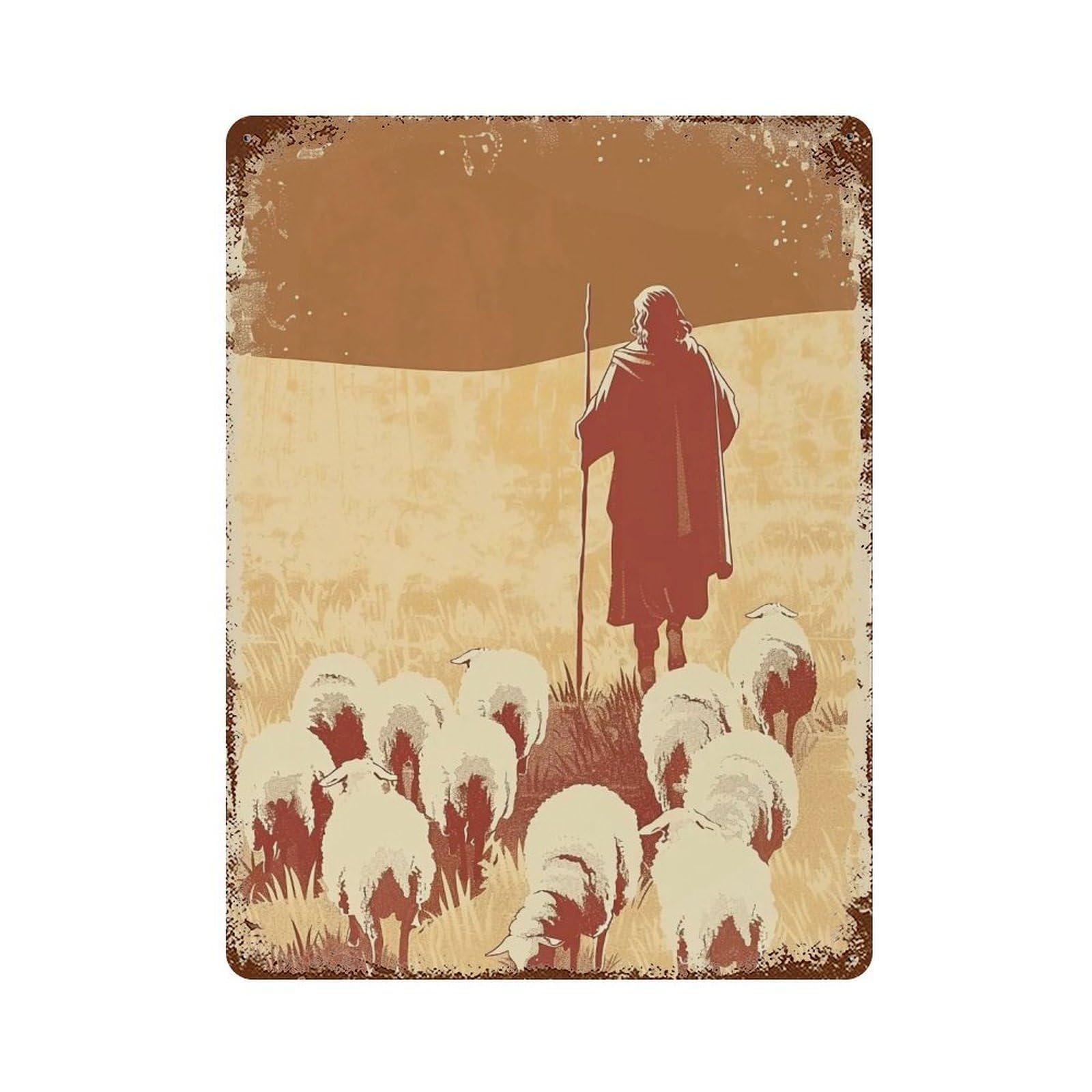 YHGERTKU The Good Shepherd 04 Wall Art Retro Iron Vintage Metal Tin Sign Poster Modern Decor for Living Rooms Gift 40x30cm