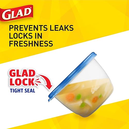 Miniatura 5 de Glad Ware Contenedores de almacenamiento de alimentos, paquete variado de almuerzo, juego de 25 unidades  Con sello hermético Glad Lock, recipientes