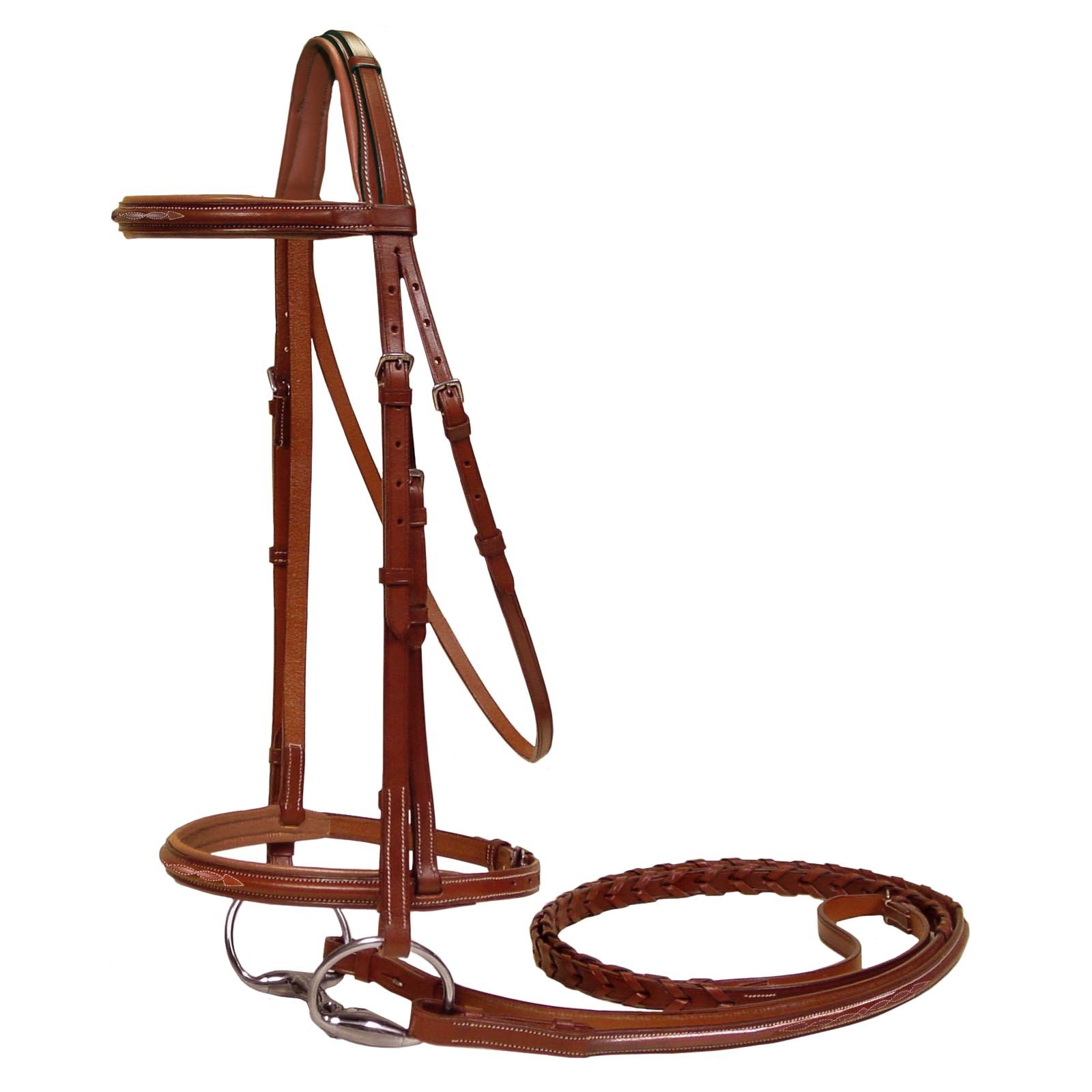 Paris Tack Opulent Series - Double Fancy Stitched Raised Bridle with Laced Reins