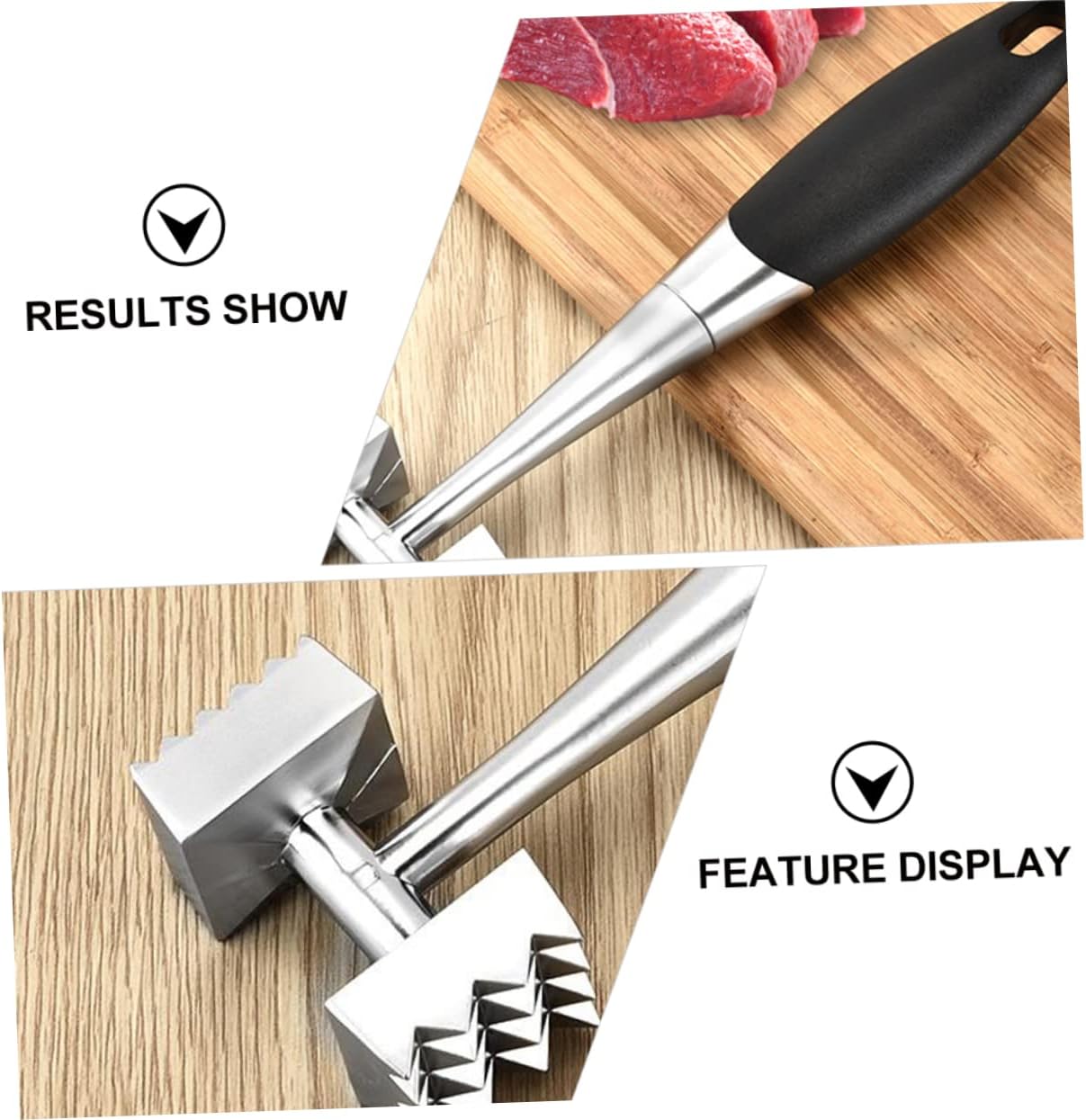 Zinc Alloy Double Sided Meat Hammer Meat Pounder Mallet for Steak Pork Chicken Enhances Flavor Tenderness Cooking Tool for Home Chefs