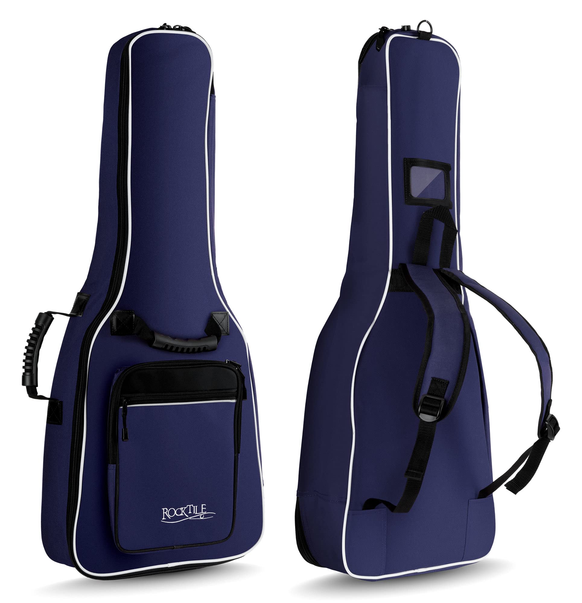 ROCKTILE Custodia Per Chitarra Classica 1/2 (gigbag imbottito, imbracatura zaino, 2 tasche esterne) blu