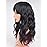 SYMEIW Burdundy-Black Hair Wavy Wigs With Bangs For Women Synthetic Black Hair With Red Undertones Wigs For Daily Use Everyday Wear.