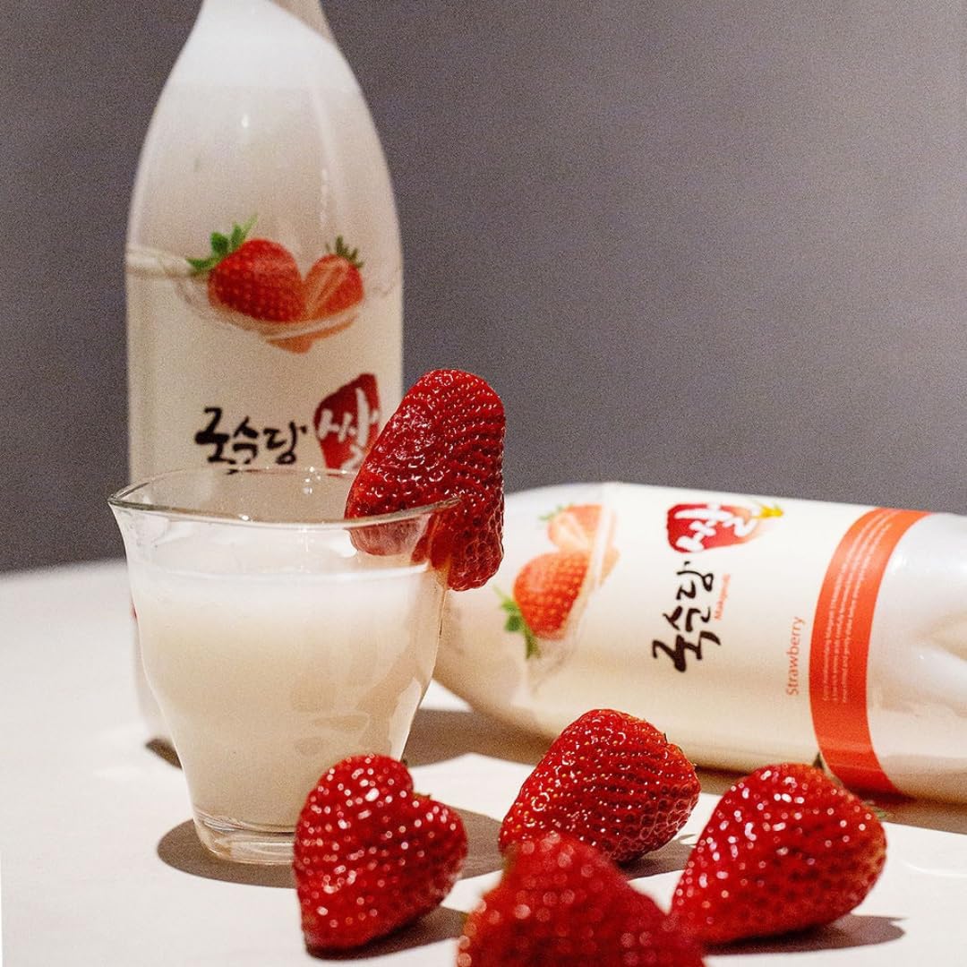 Box da 3 di Vino di Riso Makkoli alla Fragola 750ml(3% Vol.), Kooksoondang