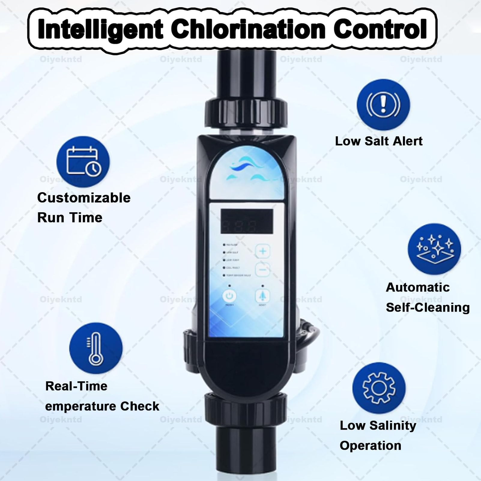 Sistemas di clorazione per Piscine ad Acqua salata, generatore di Cloro salino per Piscine interrate, sistemas per Piscine ad Acqua salata con Controllo App, generatore di Cloro salino 12g/h