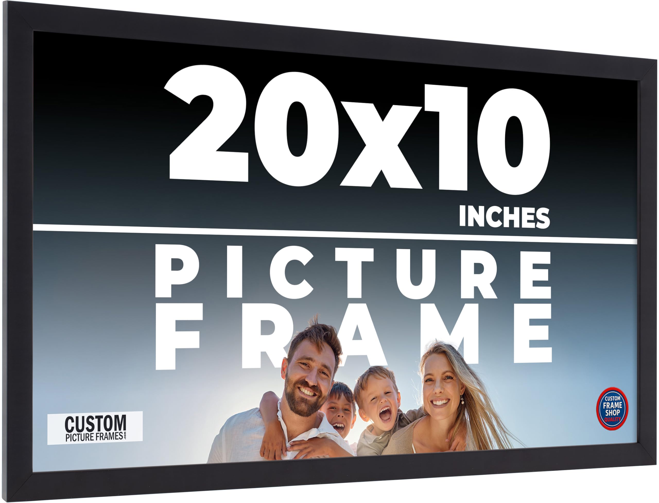 Amazon.com - 20x10 Frame Black Real Wood Picture Frame Width 0.75