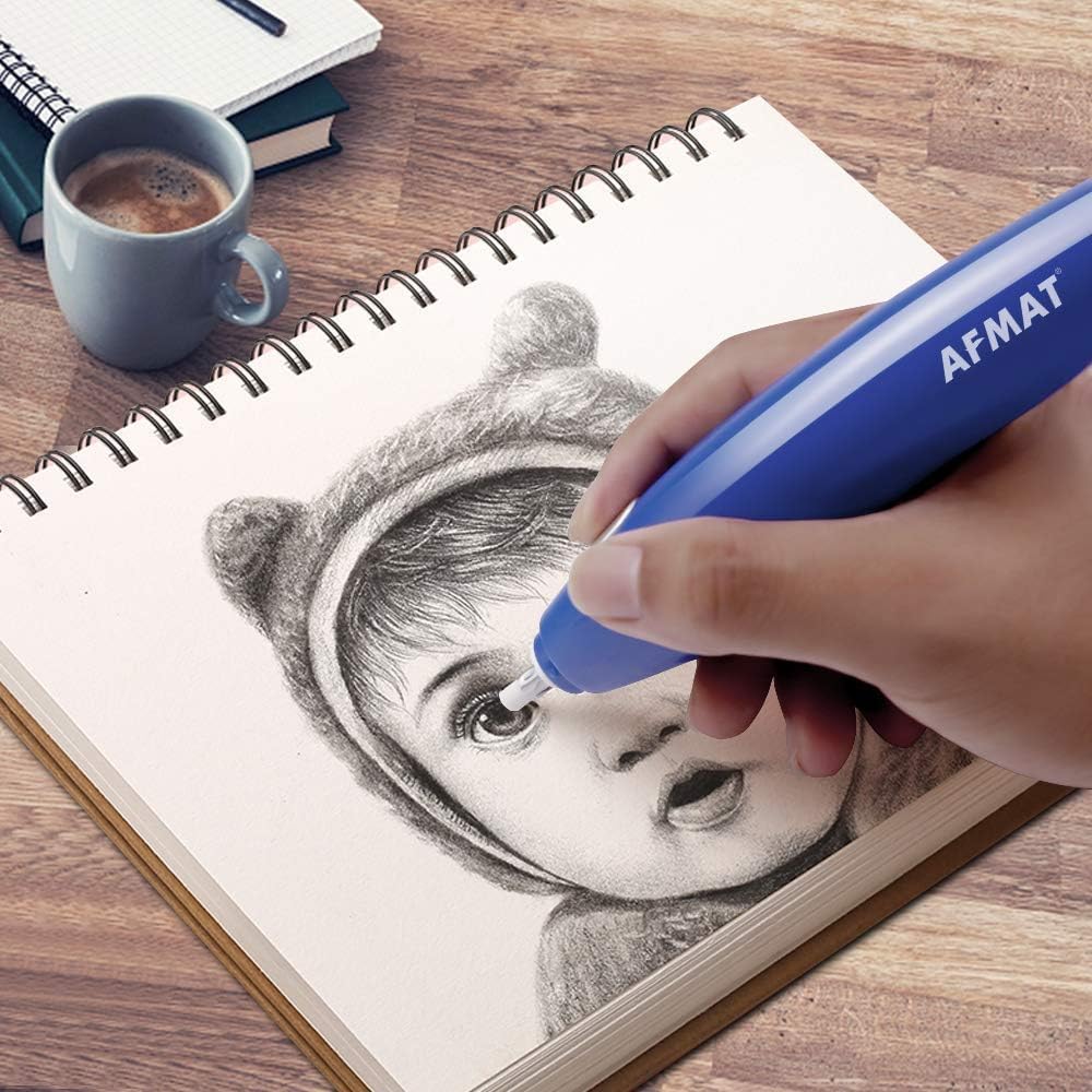 AFMAT Gomma Elettrica per Artisti 140 Ricariche Ricaricabile 2 Misure Portatile per Disegni Pittura Schizzi EE15