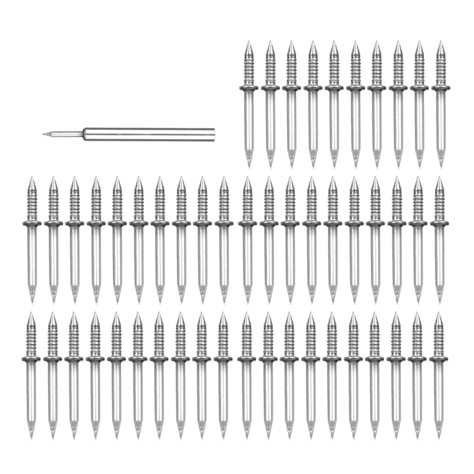 Dyyeuavt One Color 10/51/101Pcs Cement Nails No Trace Non-Marking Double-Headed Set Sturdy Rustproof Steel For Skirting Thread Hardware(51Pcs)