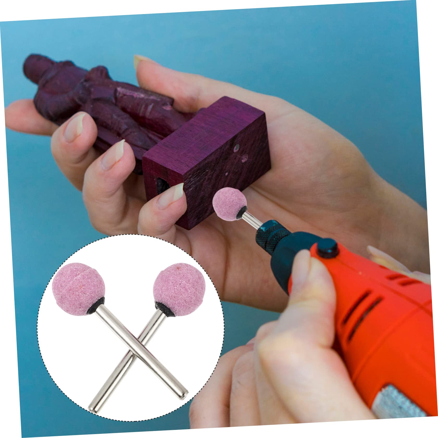 100 Teste Abrasive Sferiche per Lucidatura e Rettifica, Piccole Punte per Molatura a Mola Gambo 3mm, Utensili Pratici per Lavorazioni di Precisione e Pulizia Sbavature, Set