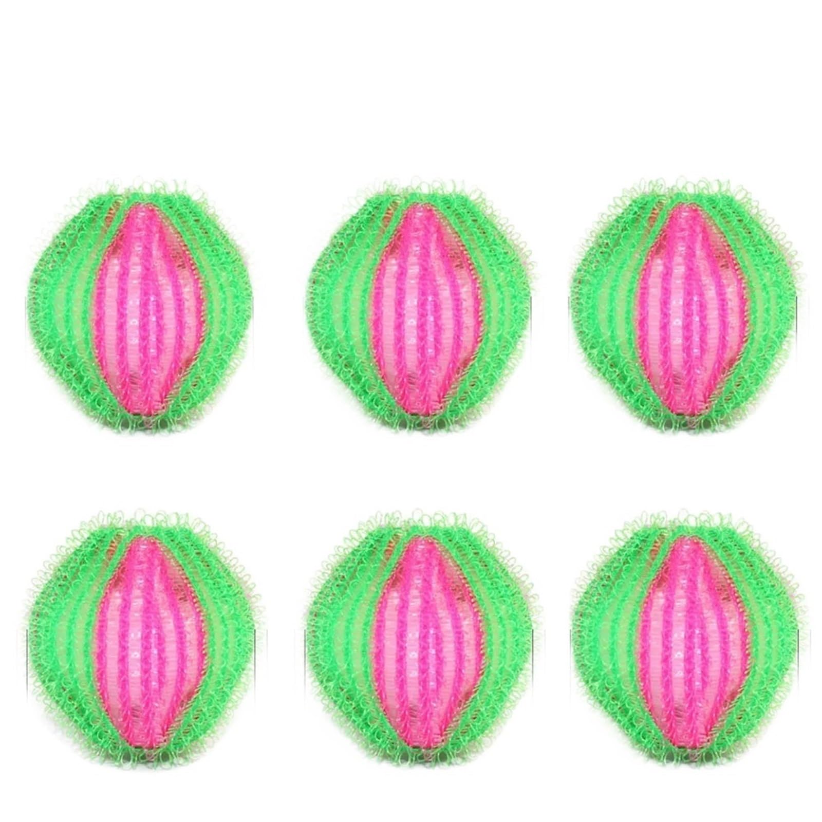 Tumble Dryer Balls, 6pcs Reusable Nylon Laundry Dryer Balls Hair r Catcher Lint Multicolor(Red Green)