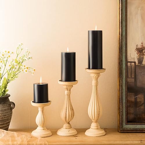 Miniatura 211 de MOZEAL Velas de pilar extra grandes de color borgoña de 4" x 10" (juego de 2), sin perfume, sin goteo, sin humo, de larga combustión limpia, velas