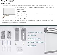 Vista 7 de Changshade Persianas enrollables opacas sin cordón para ventanas, persianas de parada libre con cenefa, aislamiento térmico, protección UV