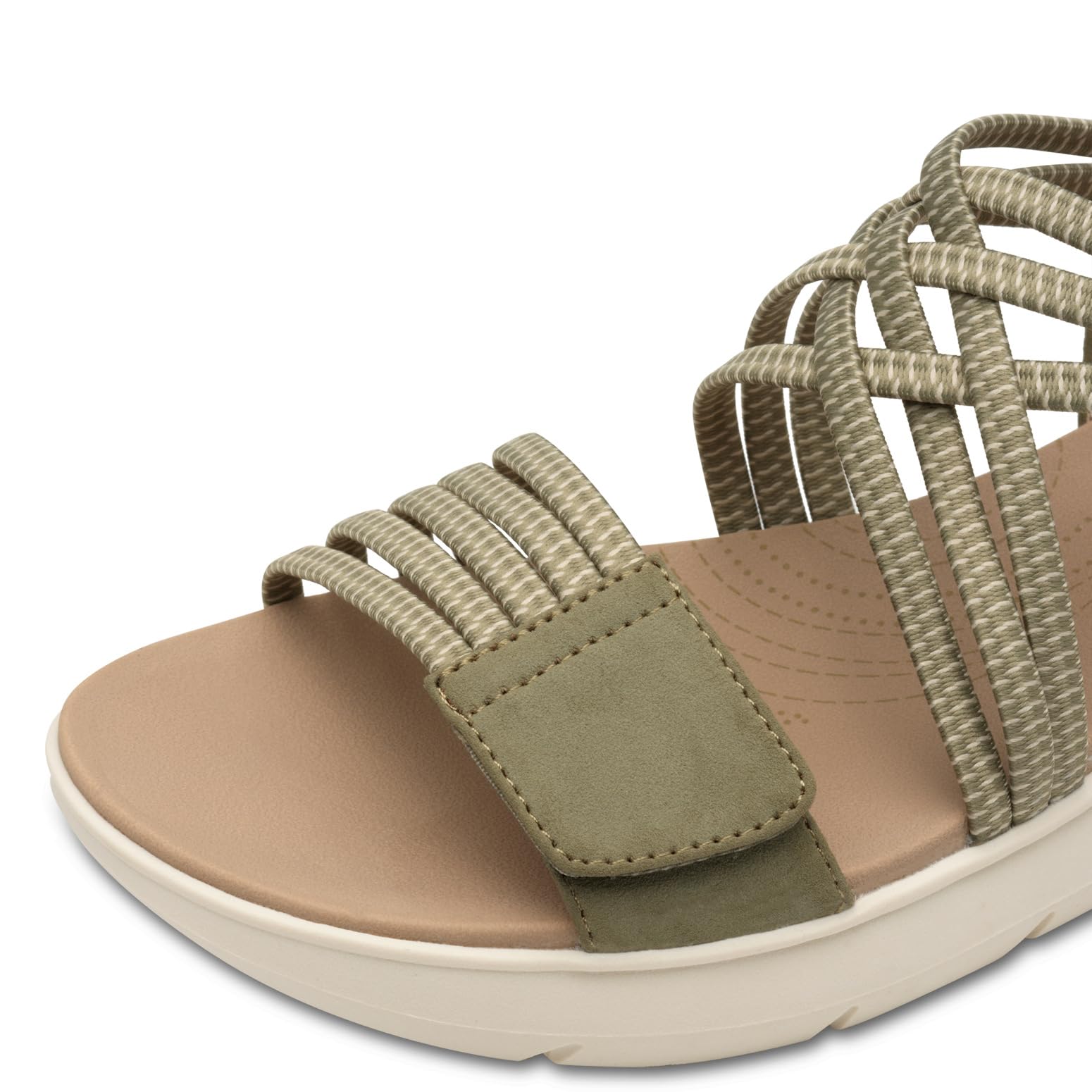 Jana Coshy Damen Sandalen flach mit Klettverschluss Vegan, Grün (Sage), 37 EU – Ansicht 6