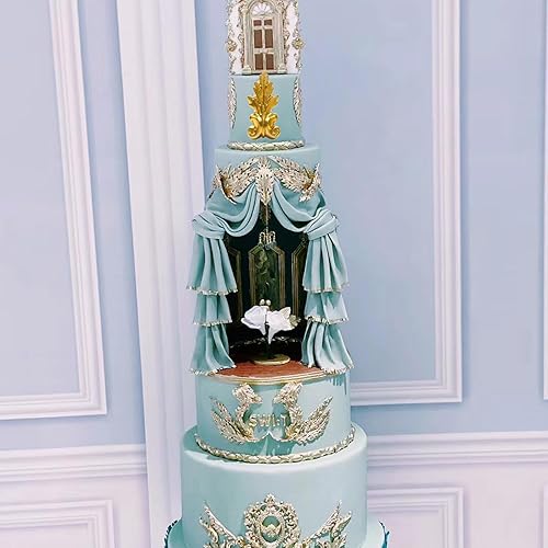 Miniatura 7 de MYPRACS - Molde barroco para fondant, moldes de silicona de hojas barrocas para decoración de pasteles, decoración de cupcakes, caramelo y goma de