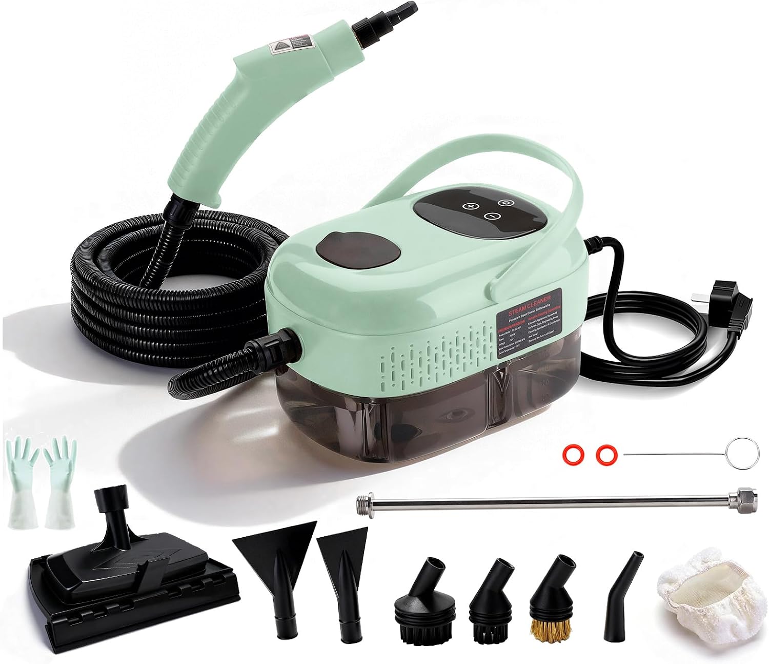 Steam Cleaner,15s Heat-Up,1.1L Tank,6-Level Adjustable Handle,2500W Steamer for Cleaning,Portable Steamer for Home with 13PCS Accessories, High-pressure steamer for Home,Car,Dirt,Grease,Grout,Couch