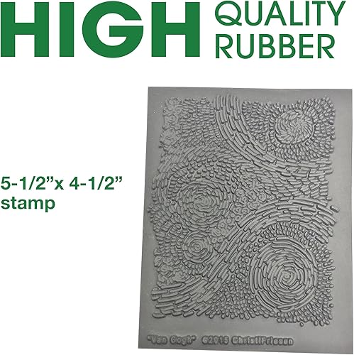 Miniatura 4 de AVES Co Sello de arcilla con textura de goma impresiona con los sellos Christi Friesen, textura de Van Gogh, uso con todo tipo de arcilla, papel y