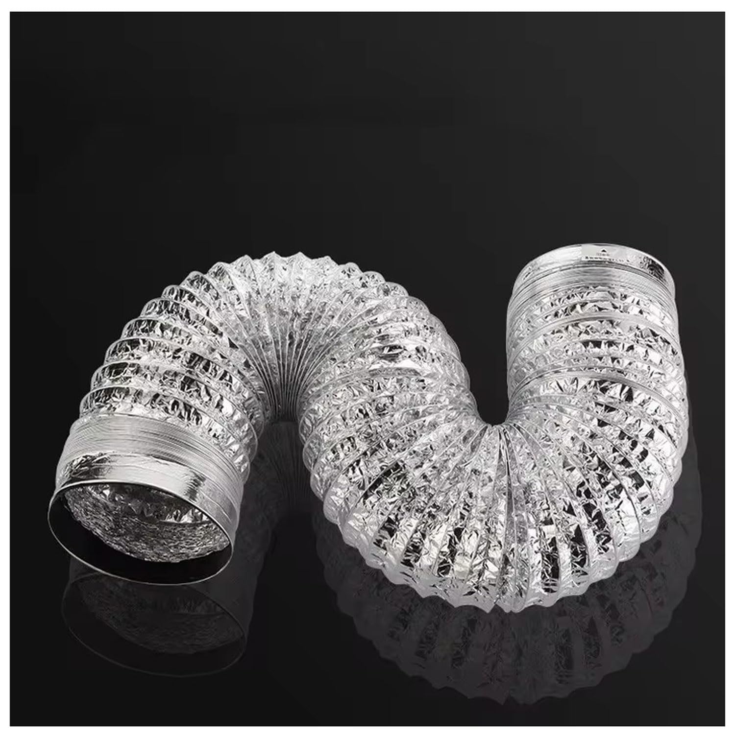 Condotto flessibile in foglio di alluminio, Tubo flessibile in alluminio con morsetto for sistemi di ventilazione, diverse dimensioni(5m,300mm)