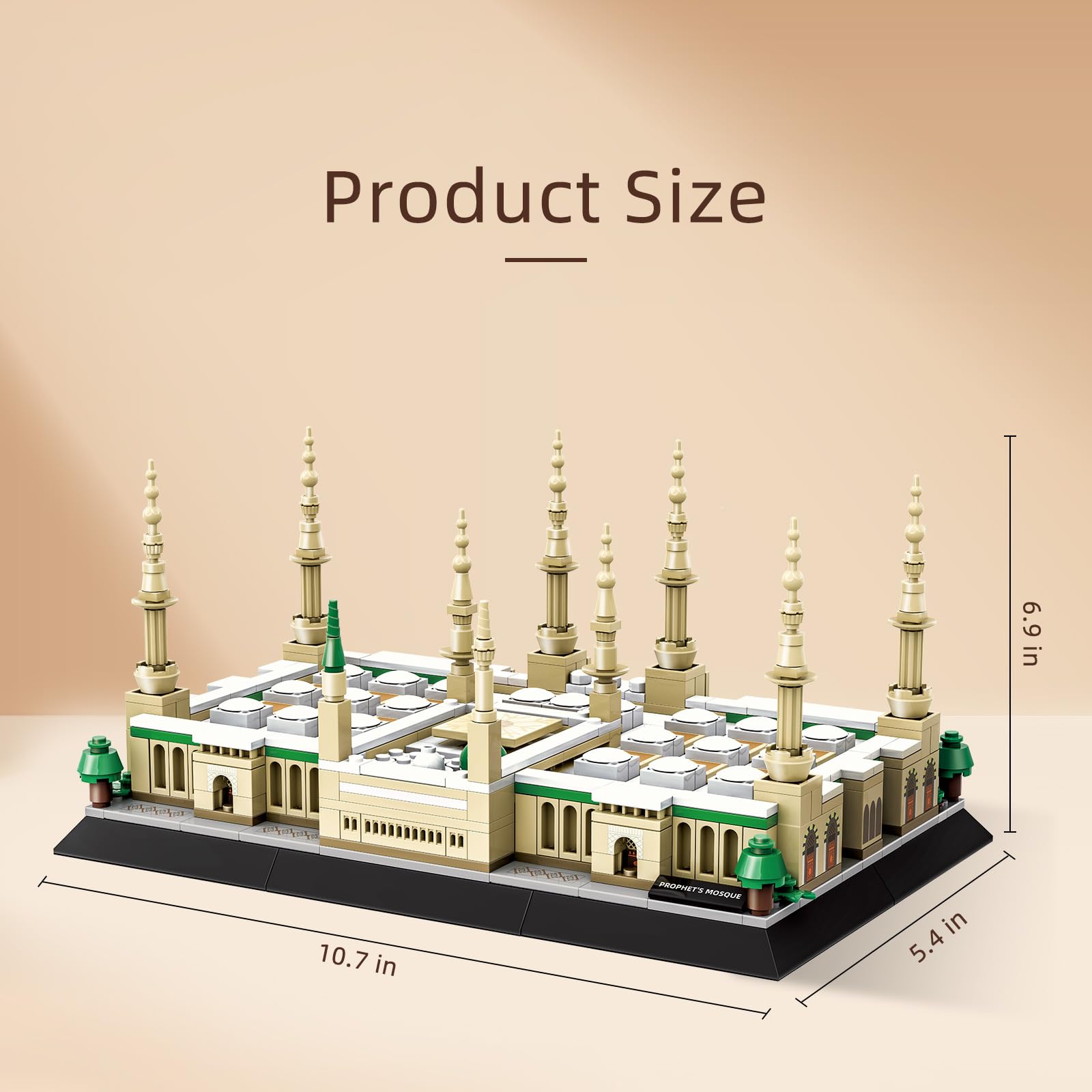 Fuleying Mosquée Kaaba de La Mecque - Lot de 446 blocs de construction - Architecture - Jouet pour adultes et enfants - Décoration de maison