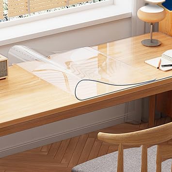 Square Transparent Tablecloth,Anti-Scratch Table Cover for Restaurant,Office,PVC Protective Desk mat,6090/60100cm,1mm Thick Table Cloth,Soft Plastic Table Cover,WL-80120cm/32 * 47in