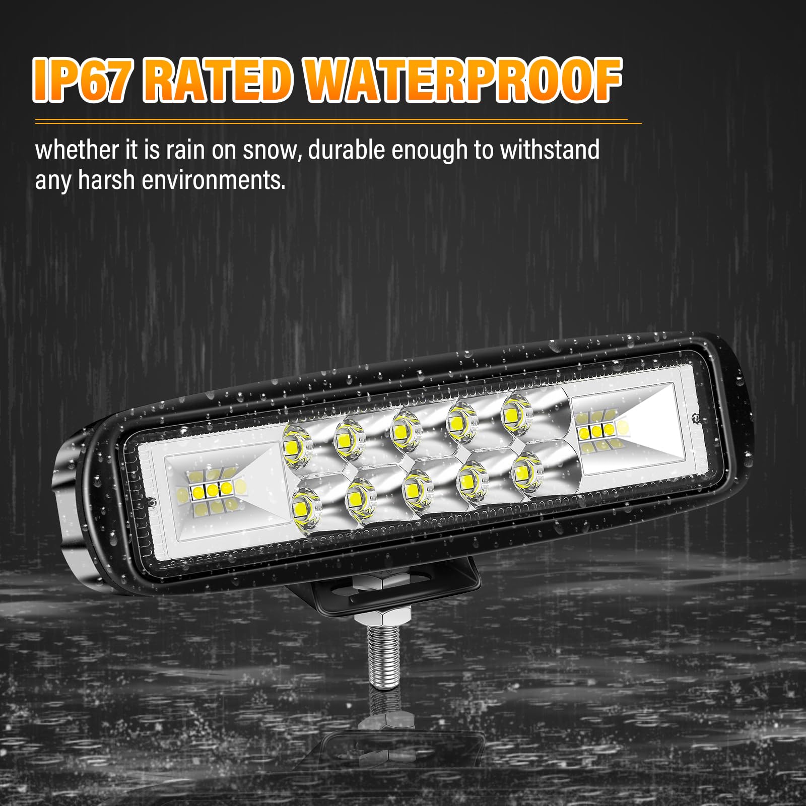 RIGIDON 1 x 6 inch 24 W led-spot, 12 V 24 V werklamp, achteruitrijlicht voor auto, ATV, vrachtwagen, voertuigen, 4 x 4 tractor, motorfiets, waterdichte offroad verlichting, ledspot, werklamp
