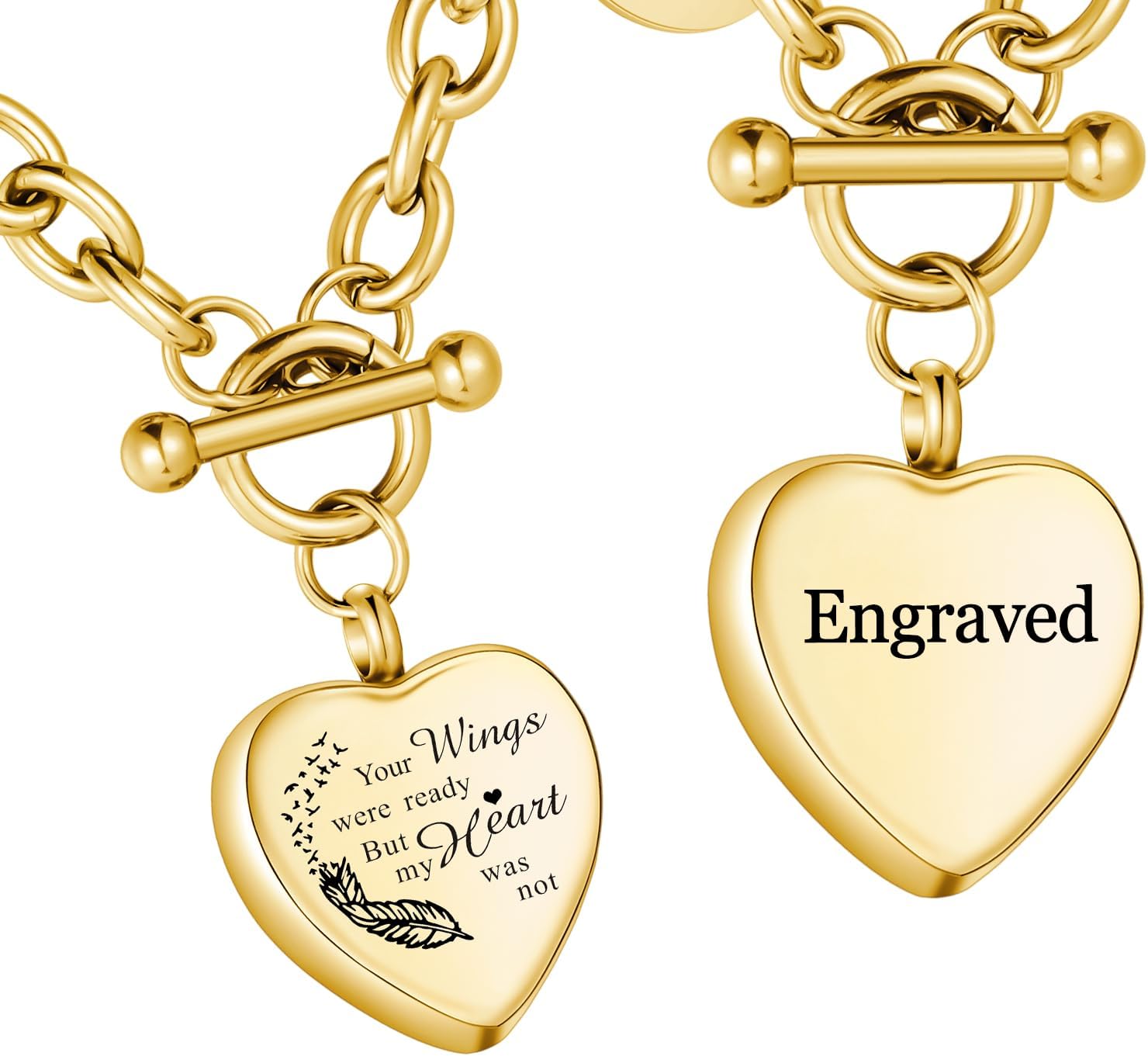 XIUDA Heart Cremation Urn Necklaces for Ashes Locket Cremation Jewelry for Human Ashes Stainless Steel Memorial Keepsake Pendant for Women