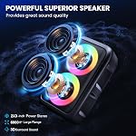 Haut-parleur Bluetooth avec 2 Microphones sans fil - Haut-parleur de grande fête pour adultes Enfants Karaoké avec lumières - Support de haut-parleurs portatifs amovibles TWS/AUX/USB/TF Carte cadeau pour la fête à domicile