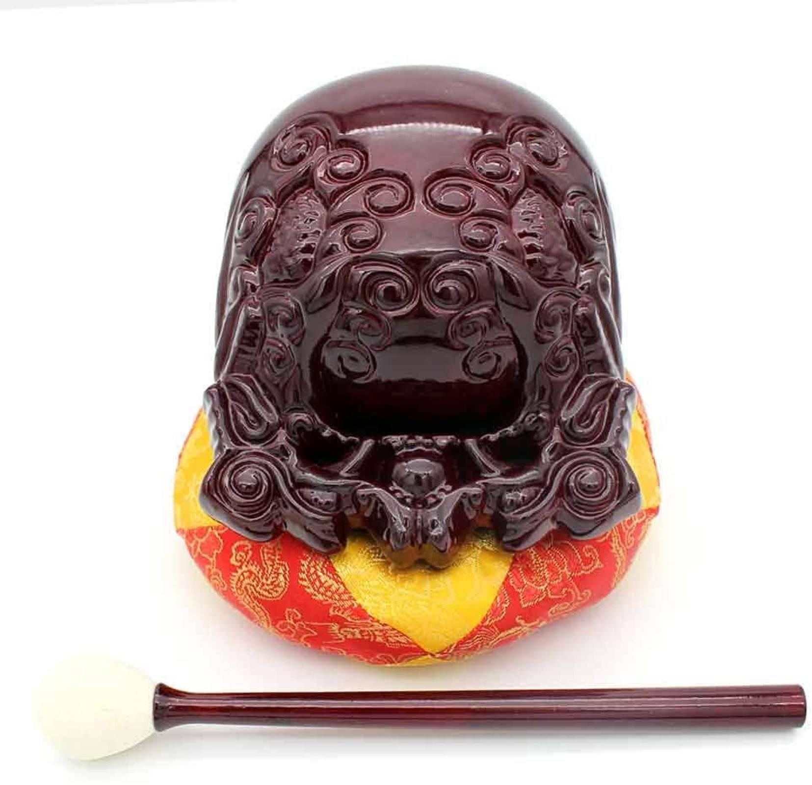 Amazon｜Serend 木魚 木魚セット 木製 5寸 「龍彫り」布団 バイ 3点 