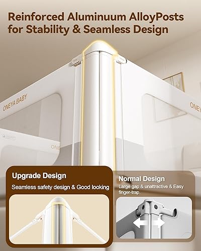 Miniatura 2 de Riel de cama para niños pequeños, rieles de cama gruesos y reforzados para cama Queen con bloqueo doble para niños, rieles de cama mejorados para