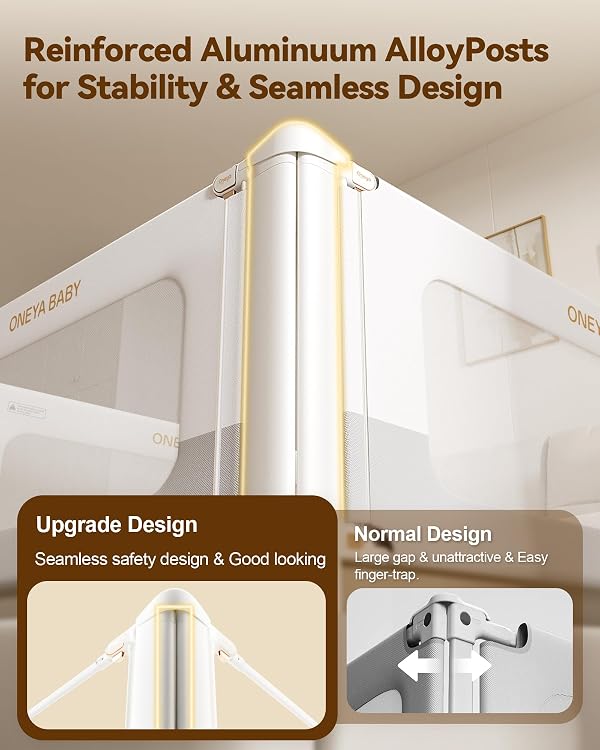 Bed Rail for Toddlers, 74.8” Thickened Baby Bed Rail Guard, 1 Side by ONEYA BABY - Image 2