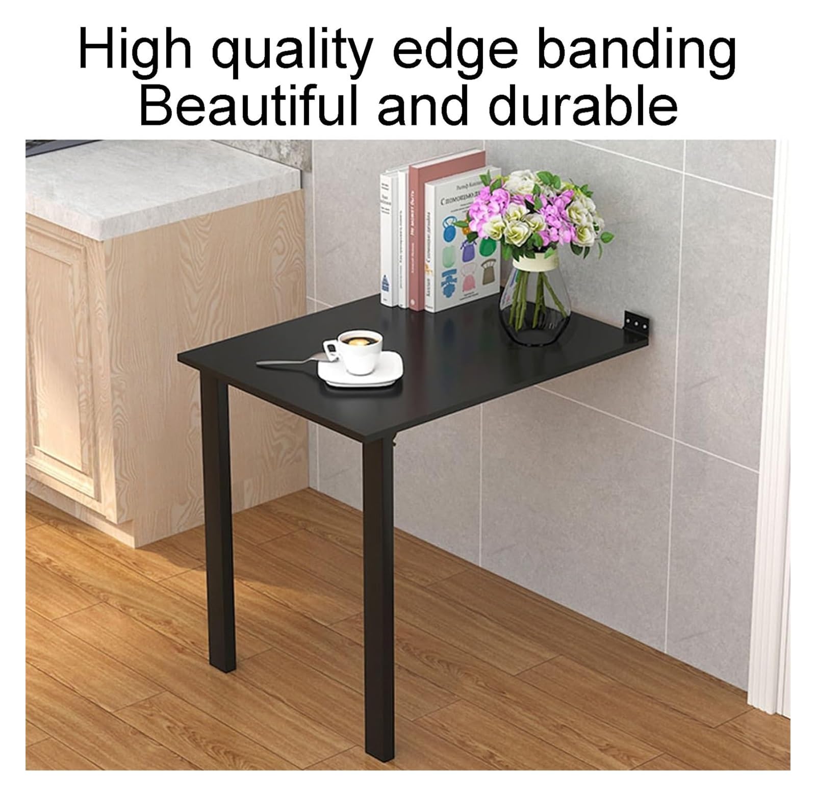 Wandklapptisch, Klapptisch Wandtisch, Klappbarer, an der Wand montierter Stehschreibtisch, an der Wand montierter Schreibtisch, klappbarer, umwandelbarer schwebender Schreibtisch(Black,90x40cm(35.4x15