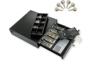 16'' Cash Register Drawer with Removable Coin Tray for Small Business