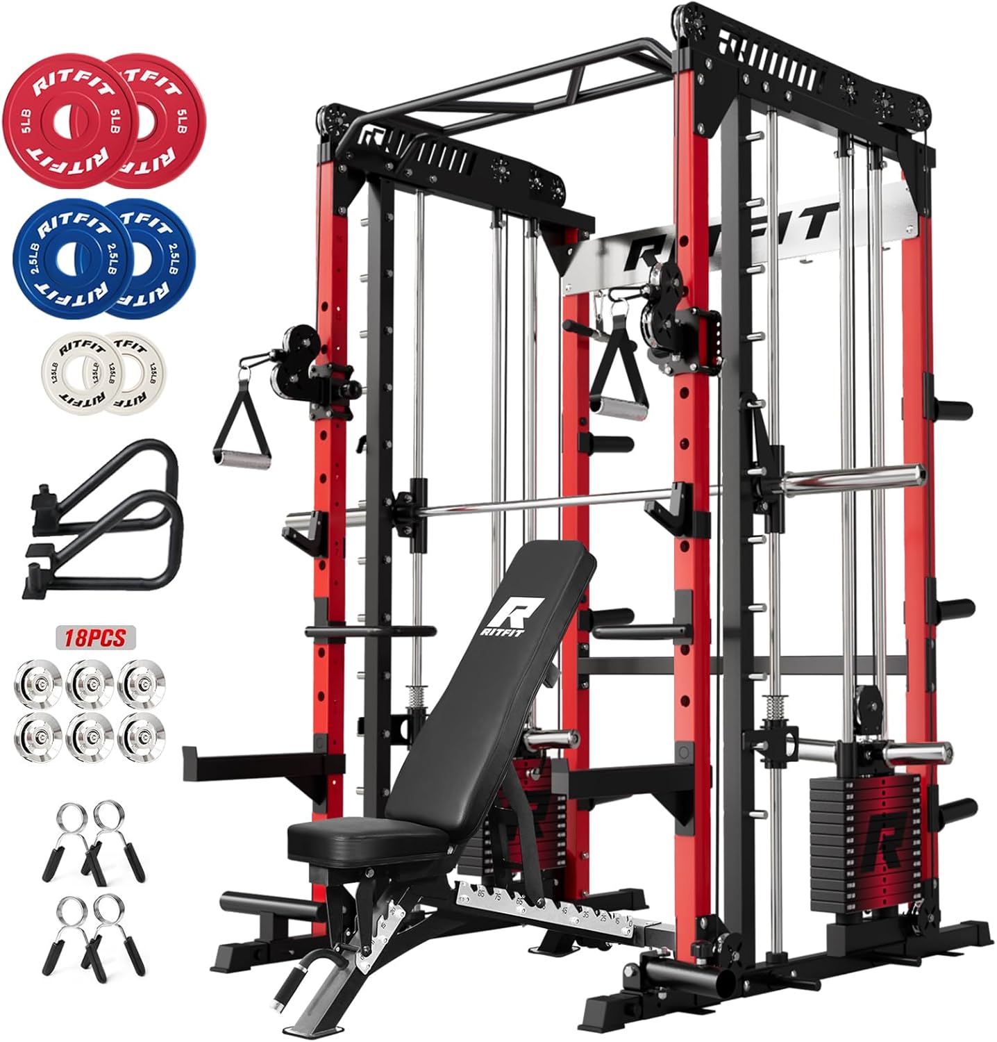 RitFit M1 Pro Smith Machine Package, All-in-One Power...