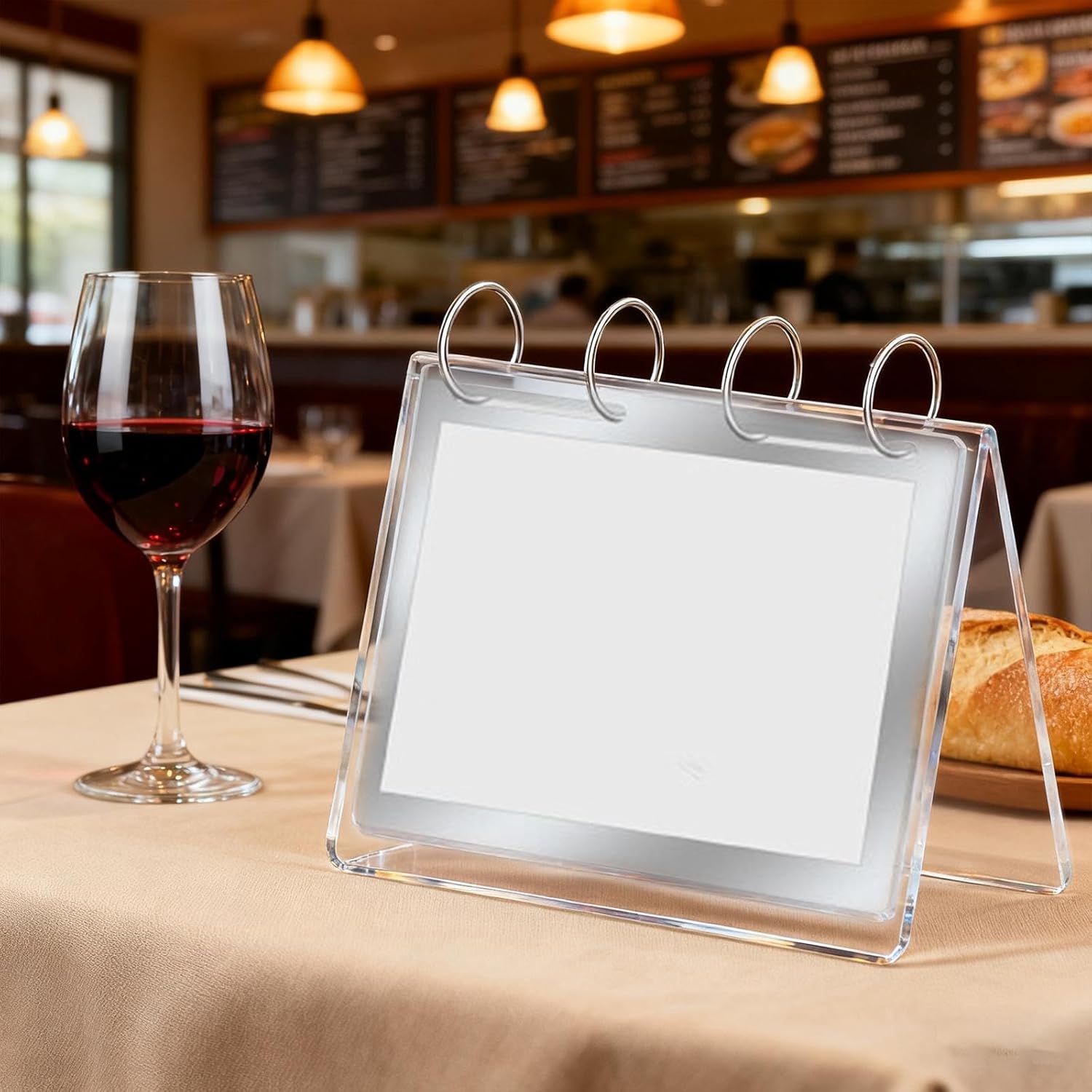 Flip Desktop Card Vertical Sign Holder Menu Price Multi Page Beverage Card Menu Display Stand for Store Tabletop Event- A5