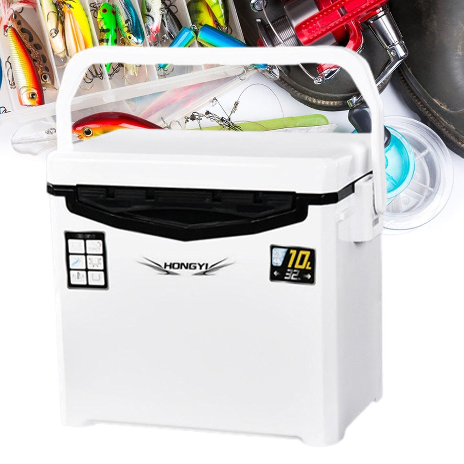Scatola refrigerante da pesca, contenitore per esche da pesca | refrigeratore da pesca sul ghiaccio, stazione di pesca portatile con esca con capacità di contenere 8 bottiglie, scatola isol