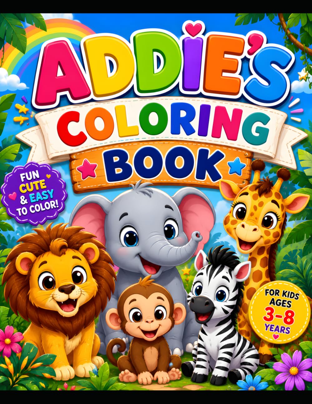 ADDIE'S COLORING BOOK (ANIMALS): Learn, Color, and Explore Amazing Safari Animals