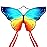 Butterfly Kite for Kids & Adults Easy to Fly, 55 x 28 Large Single Line for The Beach, Easy Flying Kite Comes with 300 FT String Handle