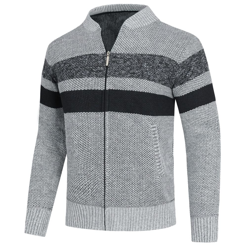 YOUTHUP Cárdigans de Hombre Invierno Casual Suéter Forro de Lana Cárdigan de Punto para Hombre