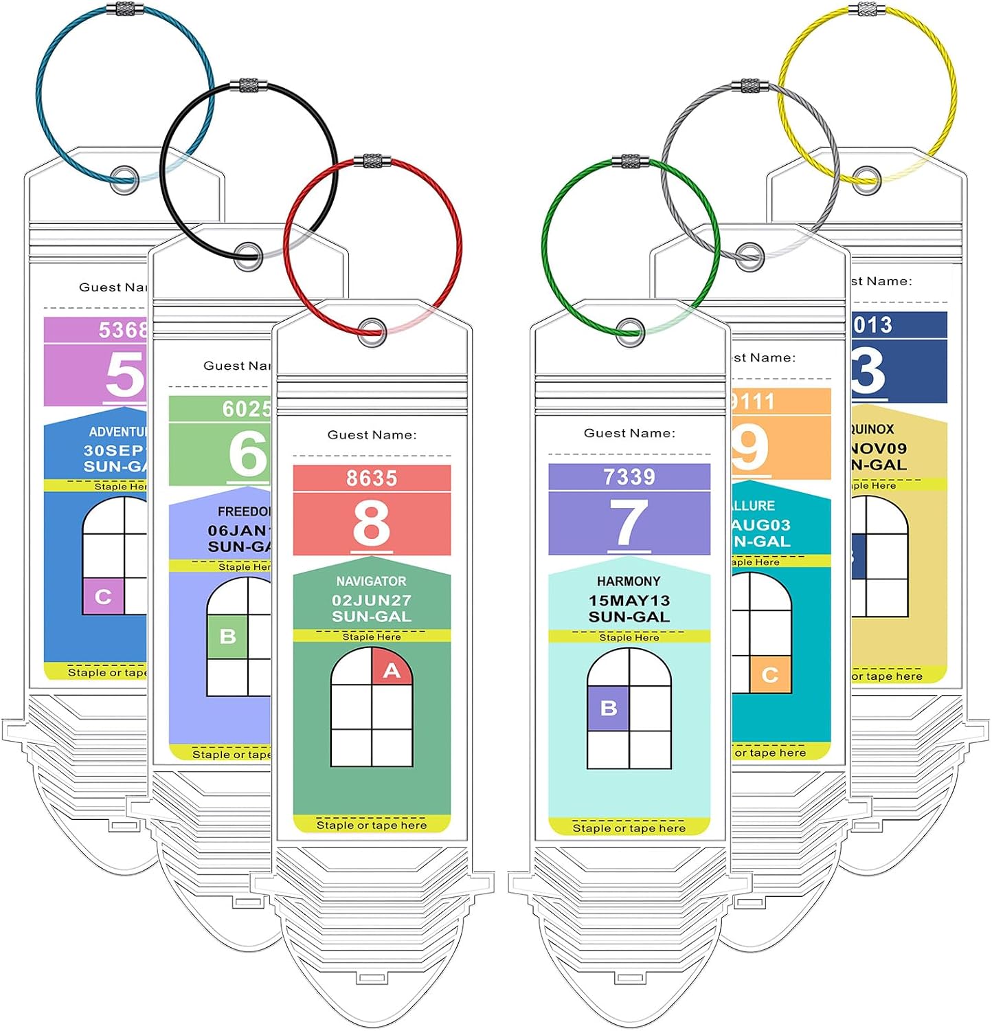 6Pack Waterproof Clear Cruise Luggage Tag Holders for Royal Caribbean Ships & Celebrity Cruises, Cruise Travel Essentials by Maloun