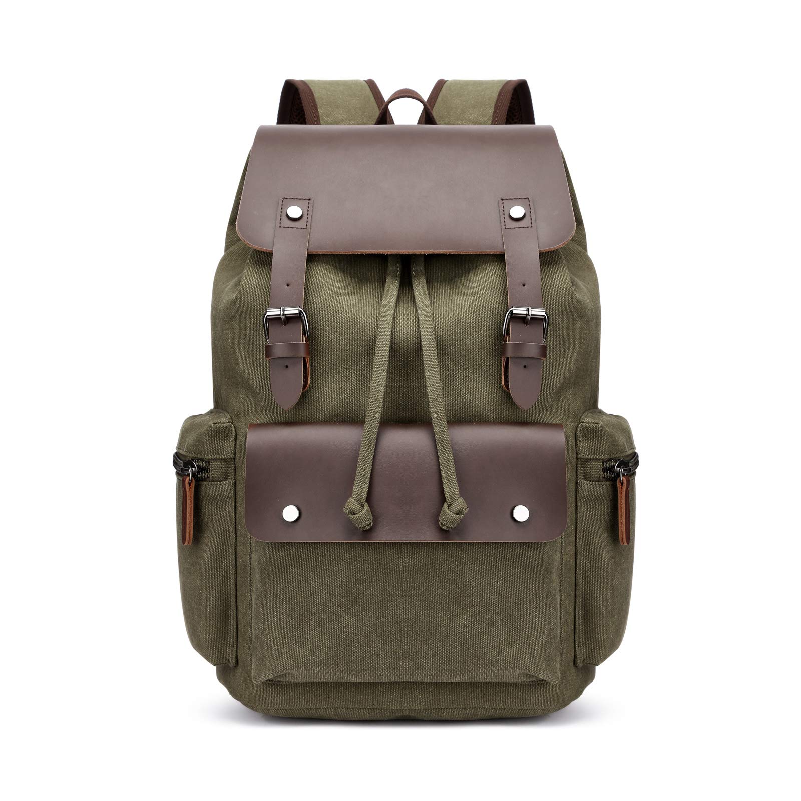 FANDARE Canvas Rugzakken Retro Schooltassen College Heren Dames Schooltas voor 12.9 Inch Laptop Reizen Werk Camping Schoudertas Schoudertas, Bruin, L, Schooltas