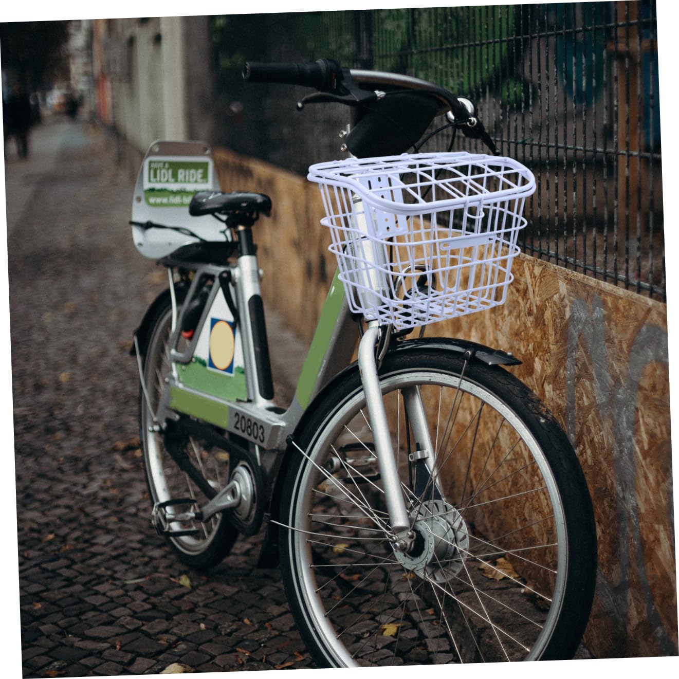 Cesta Estable Delantera Bicicleta para Eléctrica de Hierro Accesorio Grueso Tapa y Seguro Adecuado al en para Uso Aire Libre