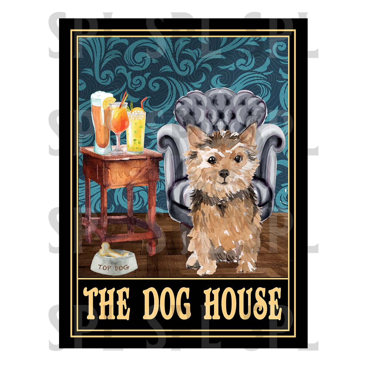 The dog house cute Norfolk Terrier retro metal tin sign METAL TIN WALL PLAQUE SIGN NOVELTY GIFT DH51 (10" x 8" (267mm x 200mm), Tape)