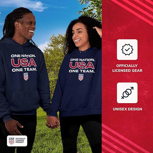 Miniatura 2 de The Victory Officially Licensed Unisex Adult USA National Soccer Team One Nation One Team Slogan Hooded Sweatshirt