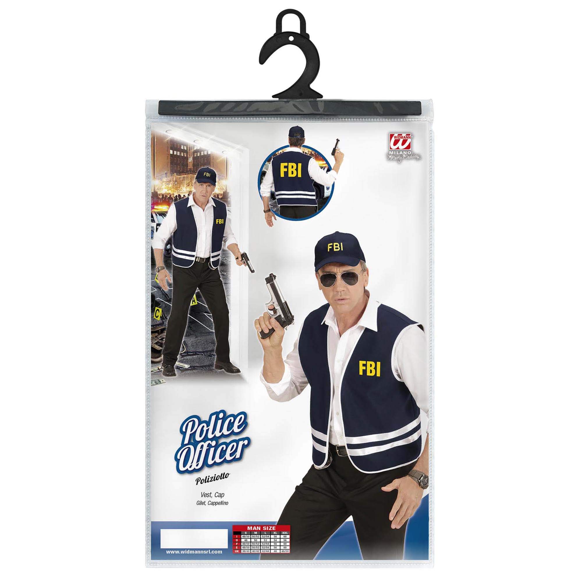 W WIDMANN MILANO Party Fashion - FBI agent-kostuum, overall, sexy uniform, politieagente, kostuum