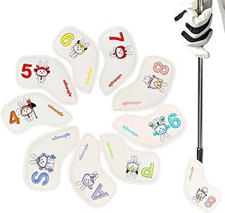 Tampa do golfe - Easy On Off Cute Bunny Design Iron and Wedge Golf Driver Headcover,9 peças capas cabeça golfe Acessórios golfe cabem na maioria dos tacos golfe Youyan