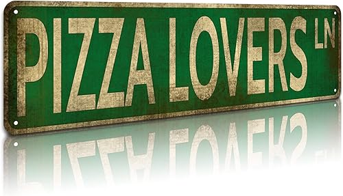 KooLL Letrero de metal vintage para amantes de la pizza, letrero de metal retro, decoración de pared para dormitorio, hogar, bar, garaje, arte,