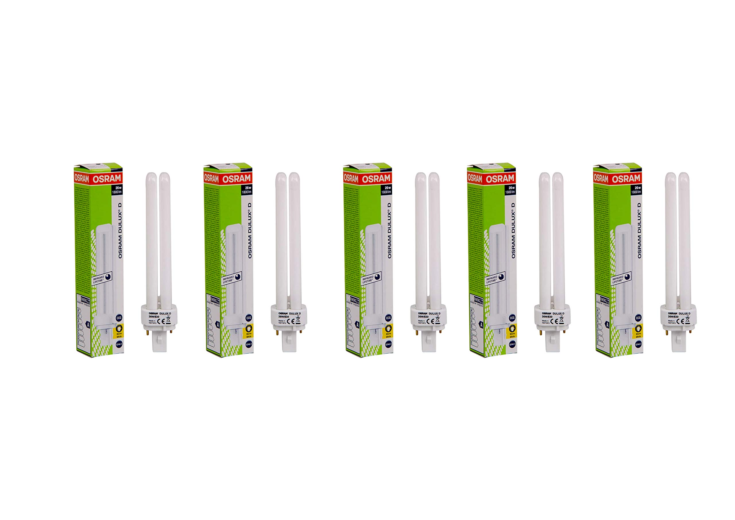 Compact Home Decorative Durable Fluorescent Lamp, 26-w, 2 Pin, Pack Of 5- Warm White